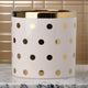 Planter | Ceramic Cylinder | Polka Dot Pattern | White & Gold