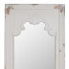 Wooden Rectangle Wall Mirror with Chipped Edges and Hook, White - BM202270 By Casagear Home