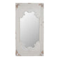 Wooden Rectangle Wall Mirror with Chipped Edges and Hook, White - BM202270 By Casagear Home