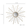 Iron Mirror with Sparkled Sunburst Design Large White and Gold - BM202286 By Casagear Home BM202286