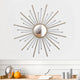 Wall Mirror | Iron Frame | Sunburst Design | 30" | White & Gold