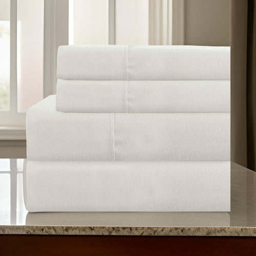 Lanester King Sheet Set | 4 Piece | Deep Pocket | White
