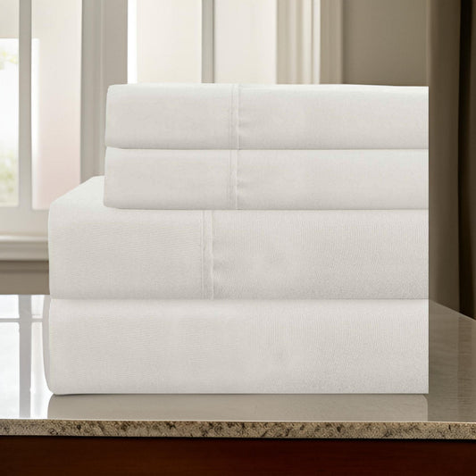 Lanester King Sheet Set | 4 Piece | Deep Pocket | White