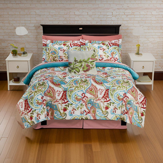 Caen Comforter Set | 8 Piece Full | Reversible | Multicolor