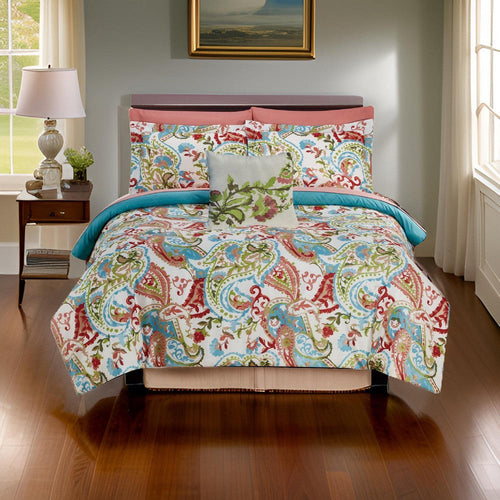 Caen Comforter Set | 8 Piece Queen | Reversible | Multicolor