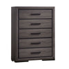 Dresser | 5 Drawer | Finger Pull Handle | Gray & Black