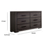 Wooden Dresser with 6 Drawers and Finger Pull Handle Gray and Black By Casagear Home BM203136