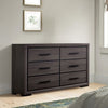 Dresser | 6 Drawer | Finger Pull Handle | Gray & Black