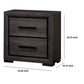 Wooden Nightstand with 2 Drawers and Finger Pull Handle,Gray and Black - BM203137 By Casagear Home
