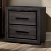 Nightstand | 2 Drawer | Finger Pull Handle | Gray & Black