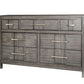 Wooden Dresser with 7 Drawers and Metal Pull Gray and Silver By Casagear Home BM203147