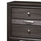 Wooden Nightstand with 2 Drawers and 1 Jewelry Drawer, Gray and Silver - BM203164 By Casagear Home