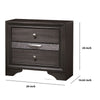 Wooden Nightstand with 2 Drawers and 1 Jewelry Drawer, Gray and Silver - BM203164 By Casagear Home