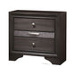 Wooden Nightstand with 2 Drawers and 1 Jewelry Drawer Gray and Silver - BM203164 By Casagear Home BM203164