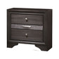 Wooden Nightstand with 2 Drawers and 1 Jewelry Drawer, Gray and Silver - BM203164 By Casagear Home