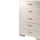 Wood and Metal Chest with 5 Drawers and Block Legs White and Silver BM203170