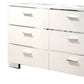 Wood and Metal Dresser with 6 Drawers and Block Leg White and Silver By Casagear Home BM203171