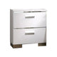 Nightstand | 2 Drawer | Wood & Metal | White & Silver