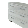 Wooden Dresser with 6 Drawers and Bar Pull Handles White and Silver BM203174