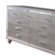 Contemporary Wooden Dresser with 9 Drawers and Turned Legs Silver BM203177