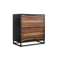 2 Drawer Split Wood Paneling Nightstand with 2 Tone Design Brown By Casagear Home BM203199