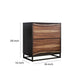2 Drawer Split Wood Paneling Nightstand with 2 Tone Design Brown - BM203199 By Casagear Home BM203199