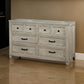 6 Drawer Transitional Wooden Dresser with Molded Trim Antique white By Casagear Home BM203219