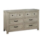 6 Drawer Transitional Wooden Dresser with Molded Trim, Antique white By Casagear Home