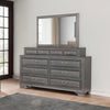 Transitional Wooden Dresser with 10 Drawers and bracket Legs Gray By Casagear Home BM203234