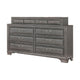 Dresser | 10 Drawer | Bracket Legs | Transitional | Gray