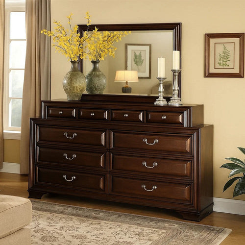 Dresser | 10 Drawer | Transitional Style | Bracket Legs | Brown