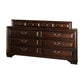 Transitional Wooden Dresser with 10 Drawers and bracket Legs, Brown By Casagear Home