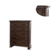 Wooden Chest with 5 Drawers and Intricate Carving Details Brown BM203241