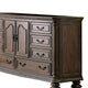 8 Drawers Wooden Dresser with Cabinet and Carving Details Brown BM203242