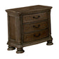 Wooden Nightstand with 3 Drawers and Intricate Carving Details, Brown By Casagear Home