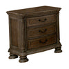 Nightstand | 3 Drawer | Carved Details | Wood | Brown