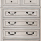 Transitional Style Wooden Chest with 5 Drawers and Metal Pulls White By Casagear Home BM203250