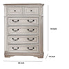 Transitional Style Wooden Chest with 5 Drawers and Metal Pulls White By Casagear Home BM203250