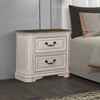 Transitional Wooden Nightstand with 2 Drawers and Bracket Legs, White - BM203252 By Casagear Home