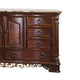 8 Drawer Wooden Dresser with 2 Door Cabinet and Marble Top Brown By Casagear Home BM203267
