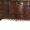 8 Drawer Wooden Dresser with 2 Door Cabinet and Marble Top Brown By Casagear Home BM203267