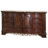 Dresser | 8 Drawer | 2 Door Cabinet | Marble Top | Brown