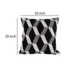 Pillow | 20 x 20 | Cashmere | Zig Zag Pattern | Black & Gray