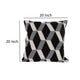 Pillow | 20 x 20 | Cashmere | Zig Zag Pattern | Black & Gray