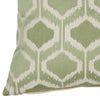 20 X 18 Inch Cotton Pillow with Fretwork Embroidery Green and White By Casagear Home BM203542