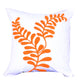 18 X 18 Inch Cotton Pillow with Sprig Pattern Embroidery, Orange By Casagear Home