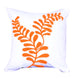 Pillow | 18 x 18 | Cotton | Sprig Embroidery | Orange