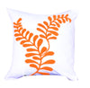 18 X 18 Inch Cotton Pillow with Sprig Pattern Embroidery, Orange By Casagear Home