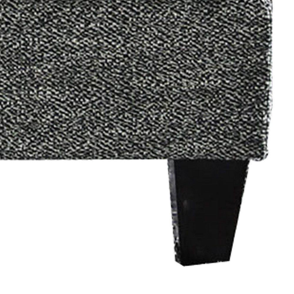 Fabric Upholstered Wooden Ottoman with Tapered Legs Gray BM203949