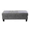 Fabric Upholstered Wooden Ottoman with Tapered Legs, Gray